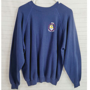 VINTAGE VAIL YACHT CLUB CREWNECK SWEATSHIRT IN NAVY, SZ XL